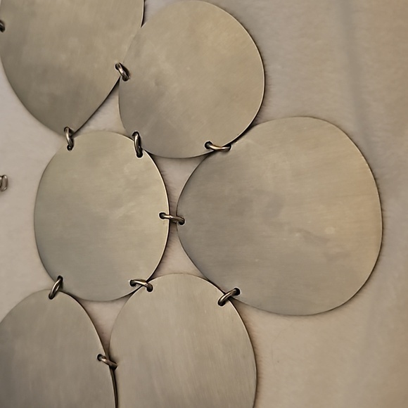 Vintage Stainless Steel Industrial Modernist Armor Bib Chain Necklace - Picture 4 of 7